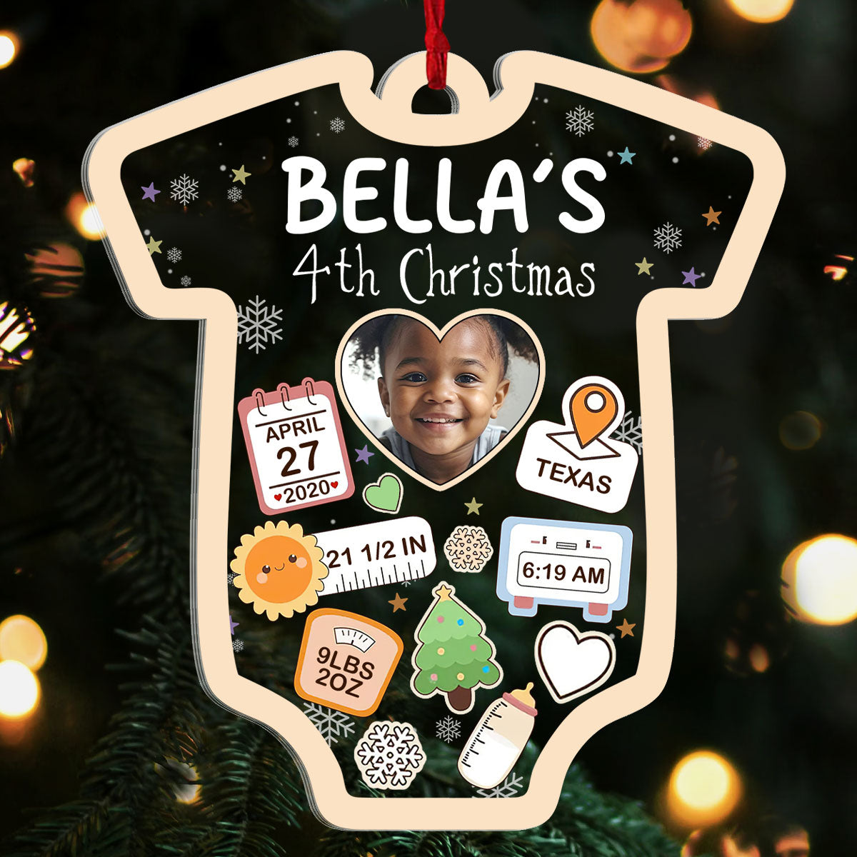 Baby's First Christmas - Personalized 1-Side Acrylic Ornament