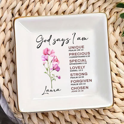 God Says I Am - Personalized Jewelry Dish FCJDNUHA1870L