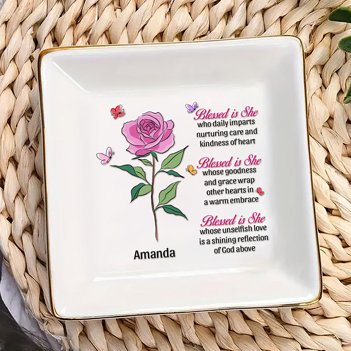 Blessed Is She - Personalized Jewelry Dish