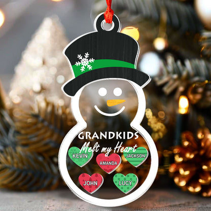 Grandkids Melt My Heart - Personalized 3 Layered Christmas Shaker Ornament FCCSOLEHA2757TA