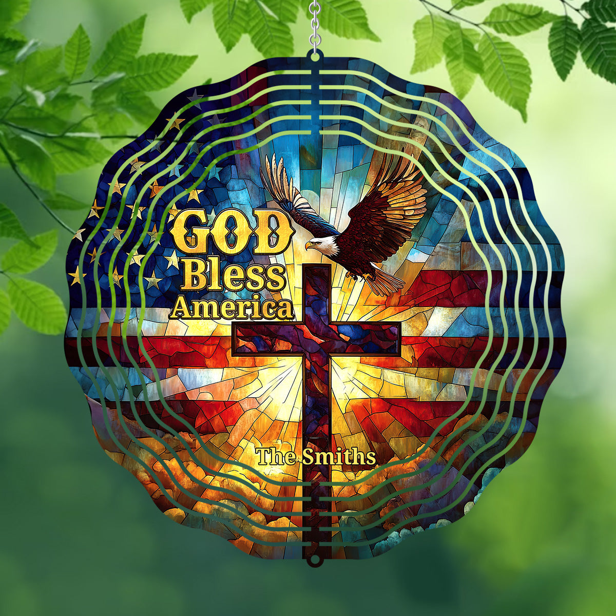 God Bless America - Personalized Wind Spinners FCWISPLETN2282TA