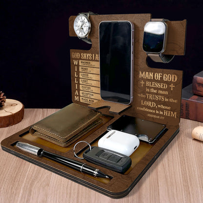 God Says I Am - Personalized Wooden Docking Station