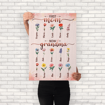 First Mom Now Grandma - Personalized Poster