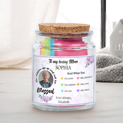 Blessed Mom Custom Photo - Personalized Bible Verse Jar For Mom