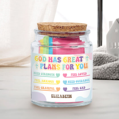 God Has Great Plans For You - Personalized Bible Verse Jar For Kids