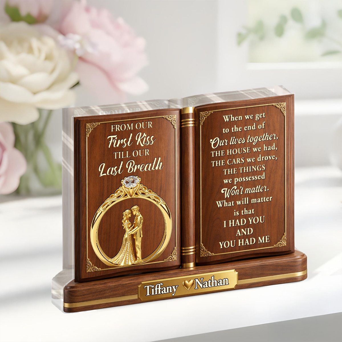 From Our First Kiss Till Our Last Breath - Personalized Custom Shaped Acrylic Plaque
