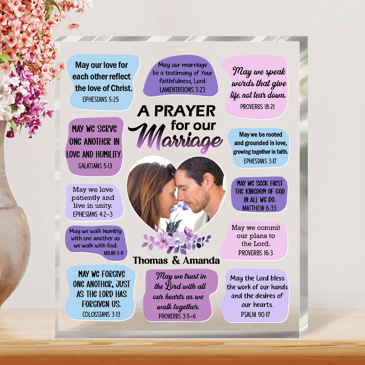 A Prayer For Our Marriage - Personalized Custom Shaped Squared Acrylic Plaque