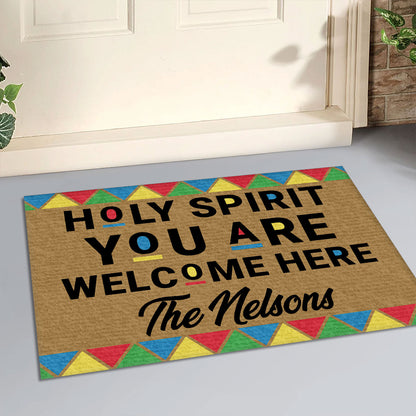 Christian Welcome Holy Spirit - Personalized Doormat