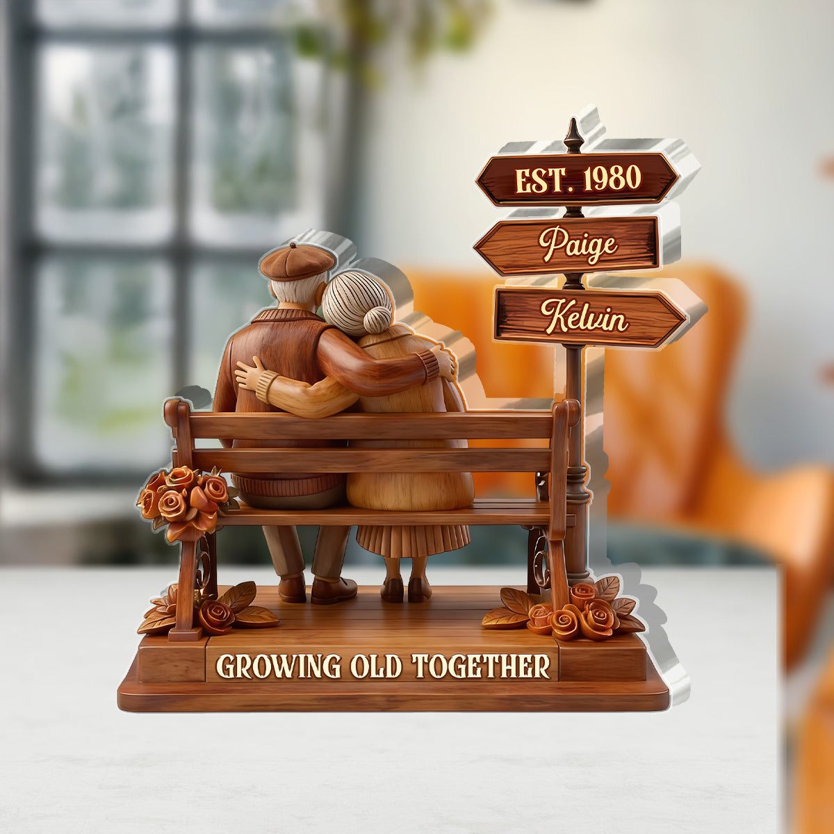 Growing Old Together - Personalized Custom Shaped Acrylic Plaque