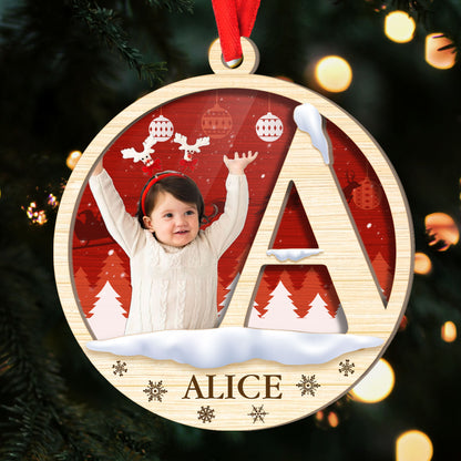 Baby Letter Name - Personalized Wood & Acrylic Ornament