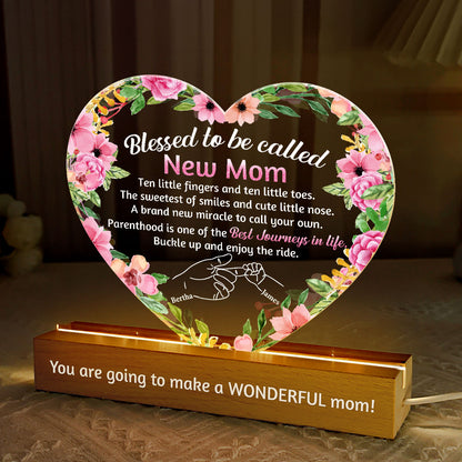 Blessed To Be Called New Mom - Personalized Acrylic Plaque Night Light