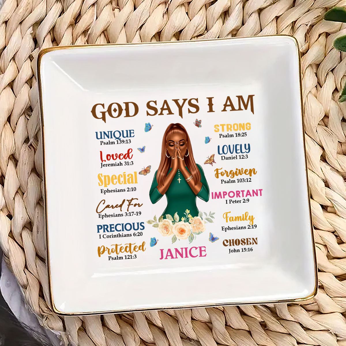 God Says I Am - Personalized Jewelry Dish FCJDLEHA1919D