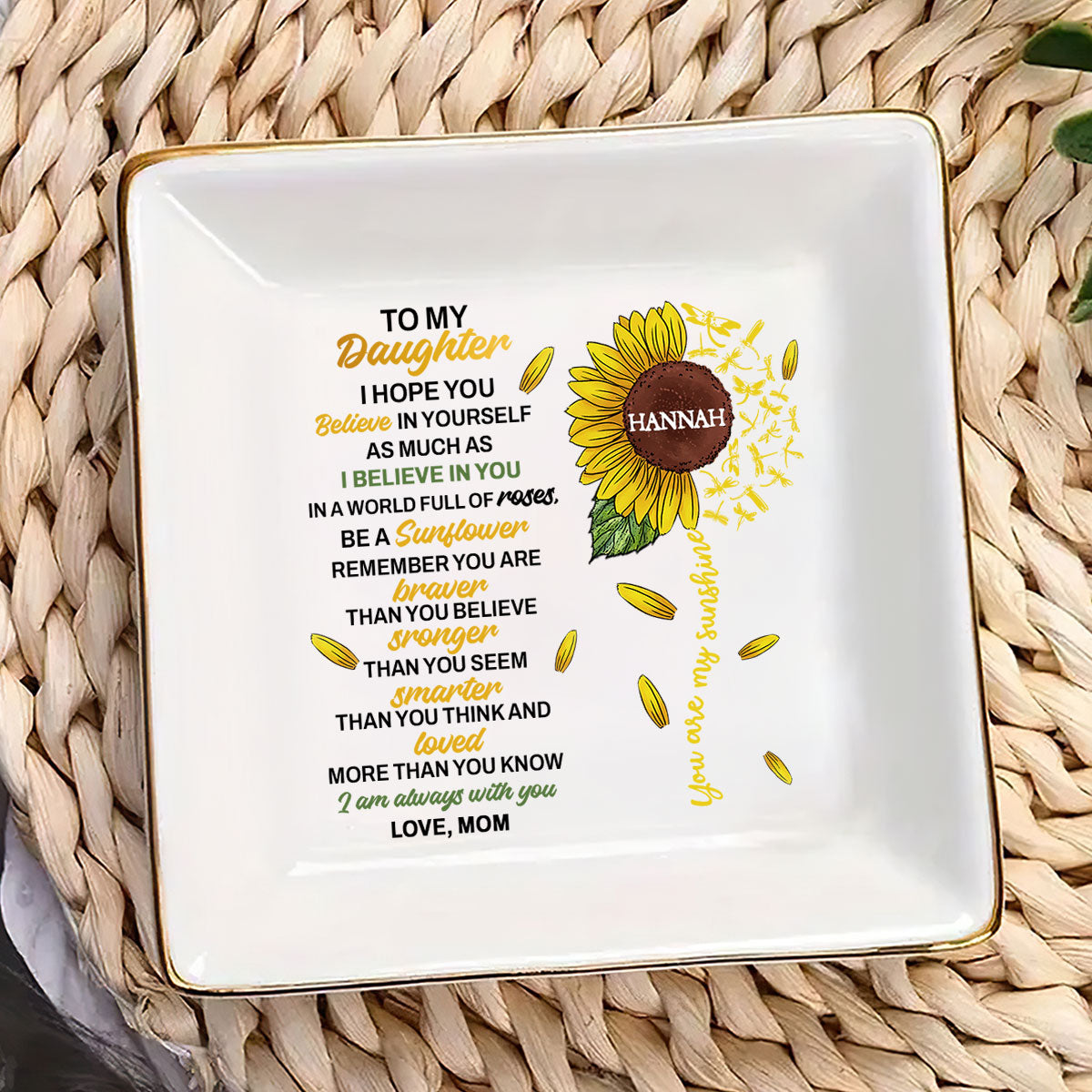 To My Daughter You Are My Sunshine - Personalized Jewelry Dish FCJDLEHA1959M