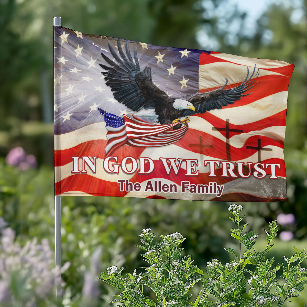 In God We Trust - Personalized House Flag