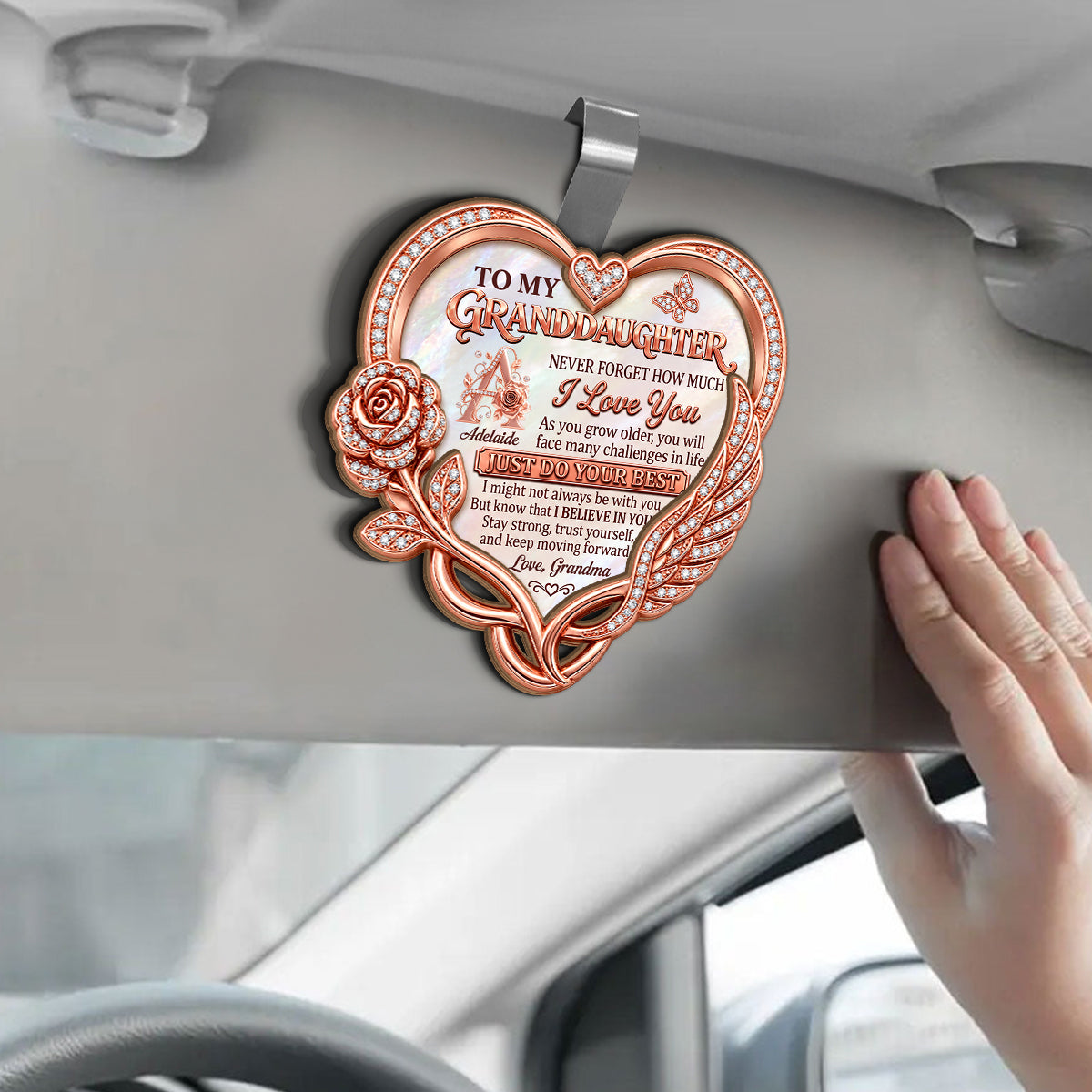 Never Forget How Much I Love You - Personalized Car Visor Clip