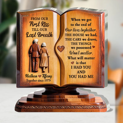 From Our First Kiss Till Our Last Breath  - Personalized Custom Shaped Acrylic Plaque