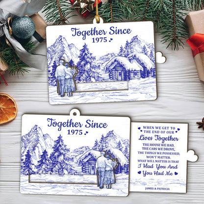 A Love Story - Personalized Wooden Slider Ornament