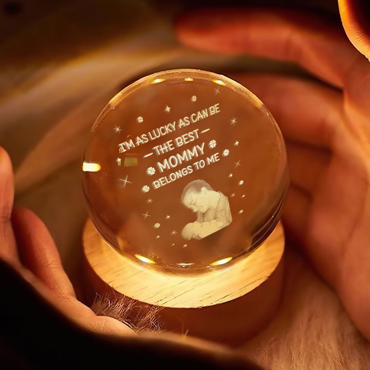 Best Mom Baby  - Personalized Crystal Ball Night Light