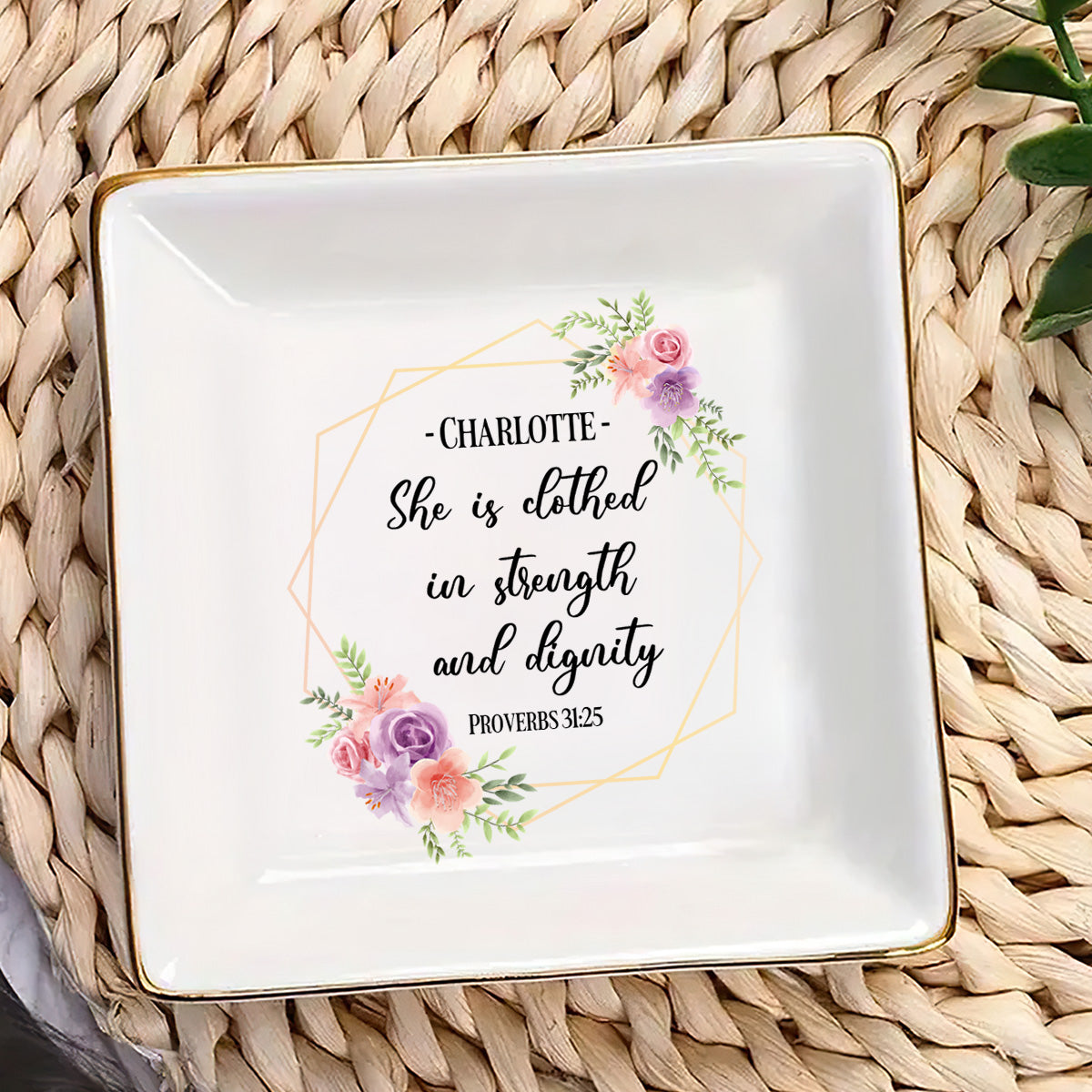 Proverbs 31:25 - Personalized Jewelry Dish FCJDNUTN1896L