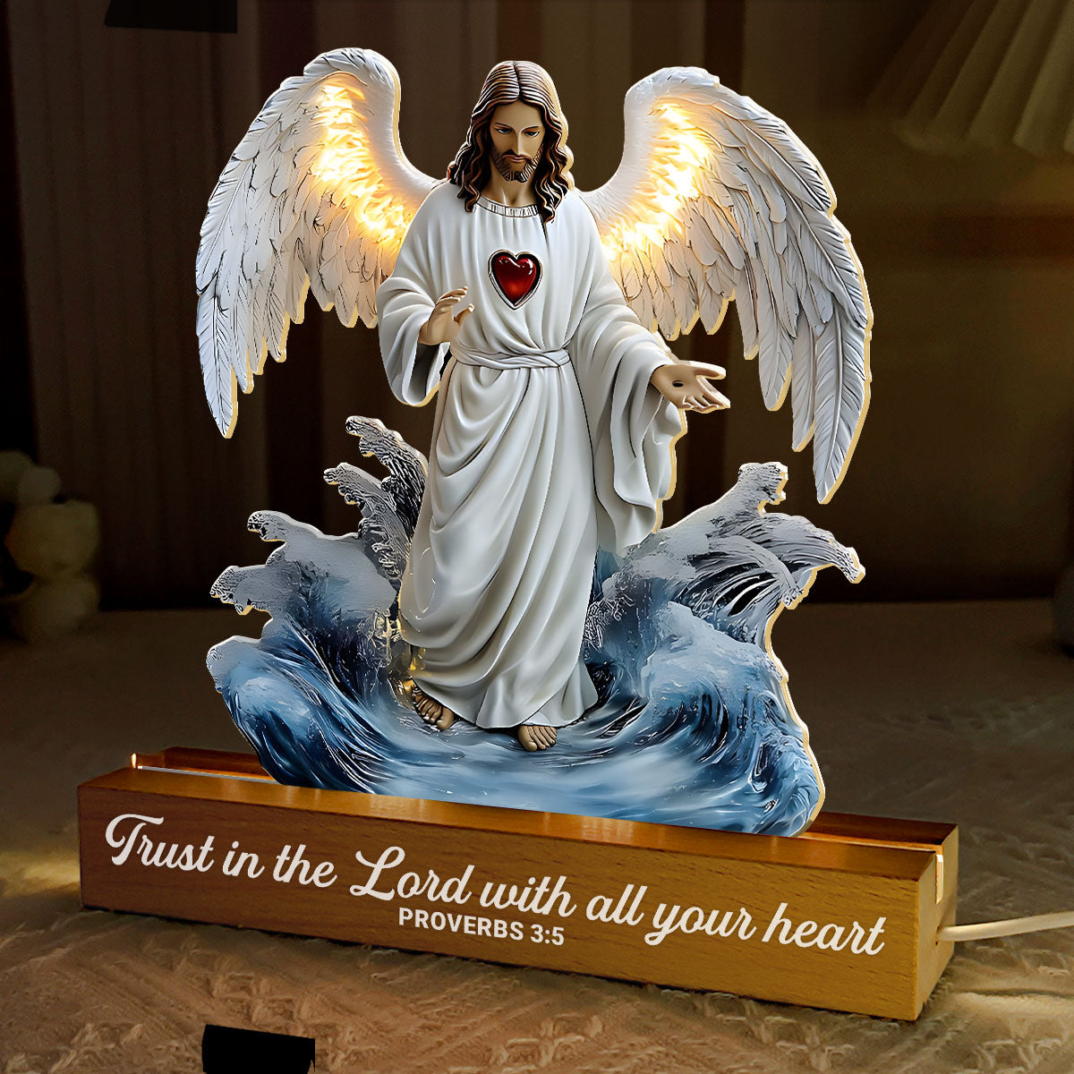 Sacred Heart Of Jesus Christ - Acrylic Plaque Night Light