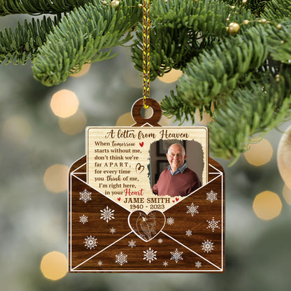 A Letter From Heaven Personalized Memorial - Personalized 1-Side Acrylic Ornament FCACOLEHA1842L