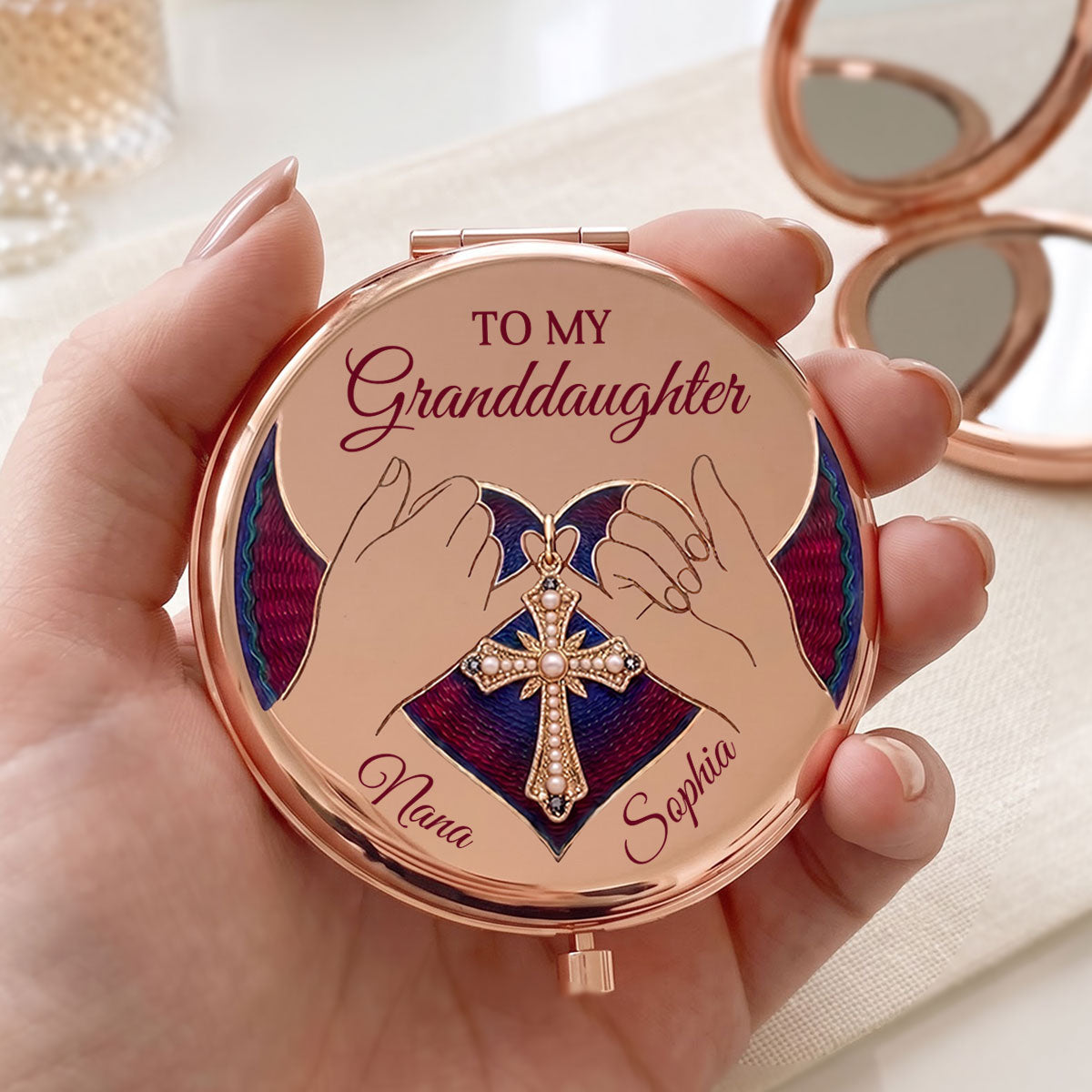 To My Granddaughter If I Could Give You One Thing In Life - Personalized Circle Metallic Mirror