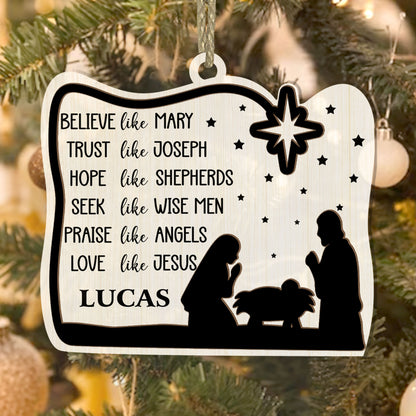 Love Like Jesus - Personalized Wood & Acrylic Ornament