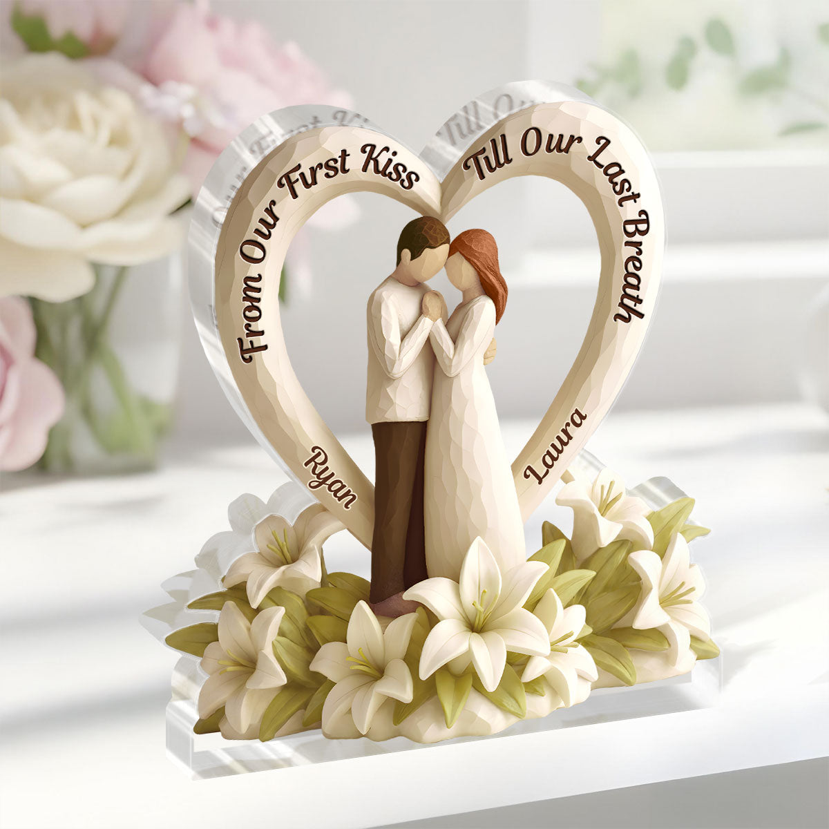 From Our First Kiss Till Our Last Breath - Personalized Custom Shaped Squared Acrylic Plaque