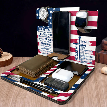 Equipped By Faith - Personalized Wooden Docking Station