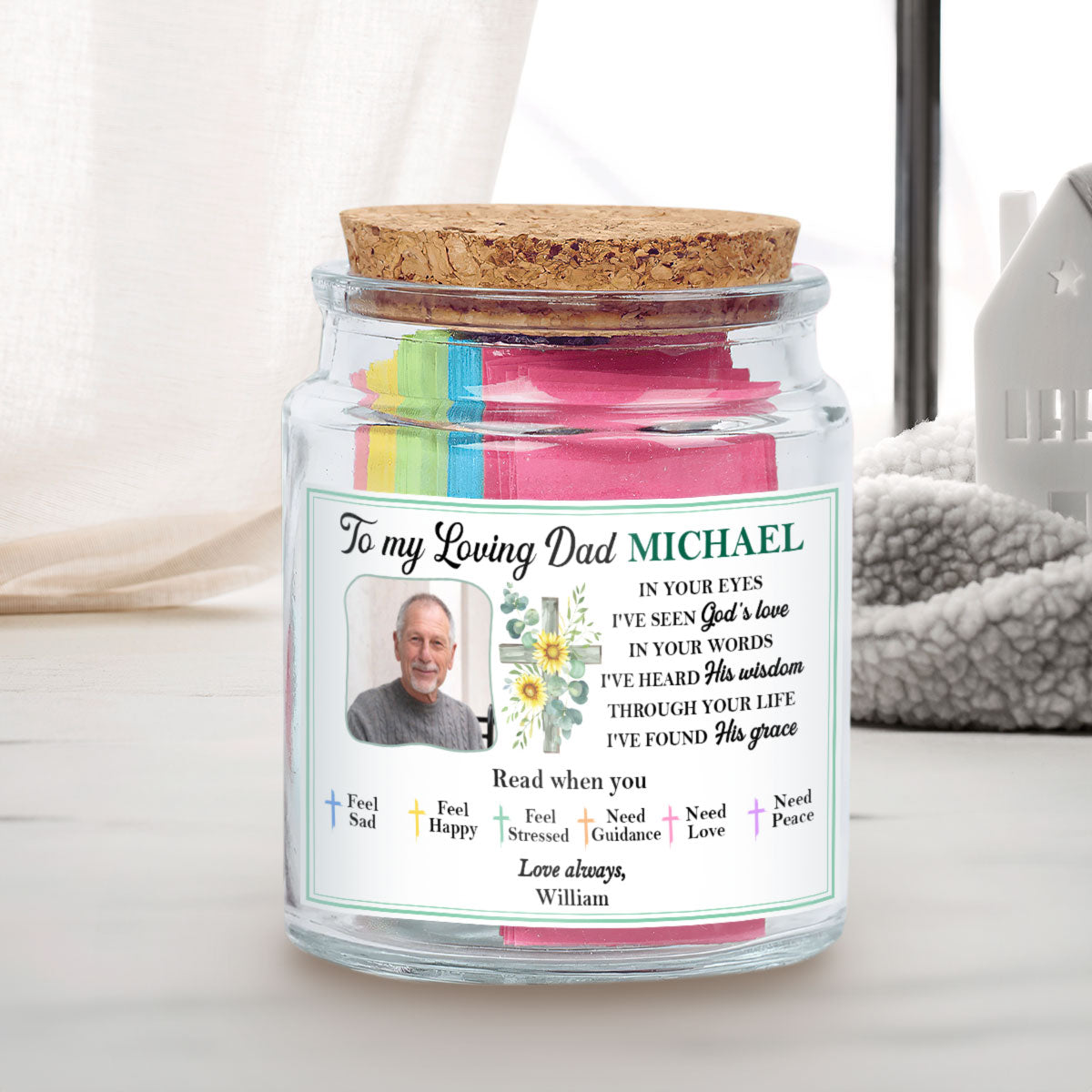 Blessed Dad - Personalized Bible Verse Jar For Dad