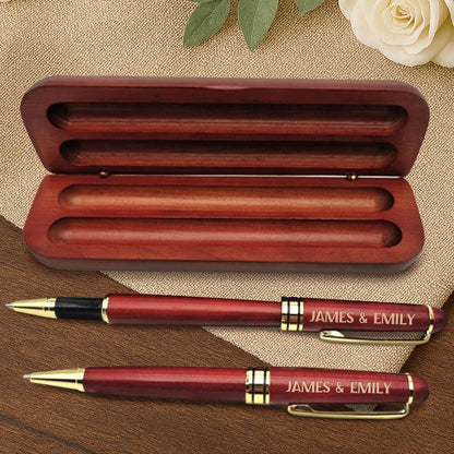 I Love You Forever & Always - Personalized Wooden Pen Set