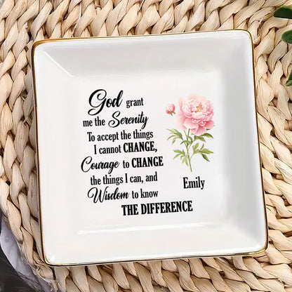 The Serenity Prayer Birth Month Flowers - Personalized Jewelry Dish FCJDLETN2261TA