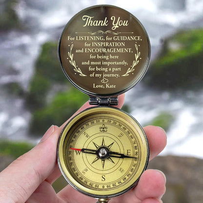 Thank You Teacher Heart Keepsake - Personalized Compass