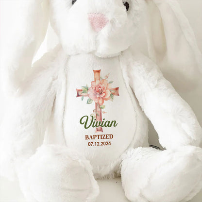 Kid Christening Day - Personalized Stuffed Bunny