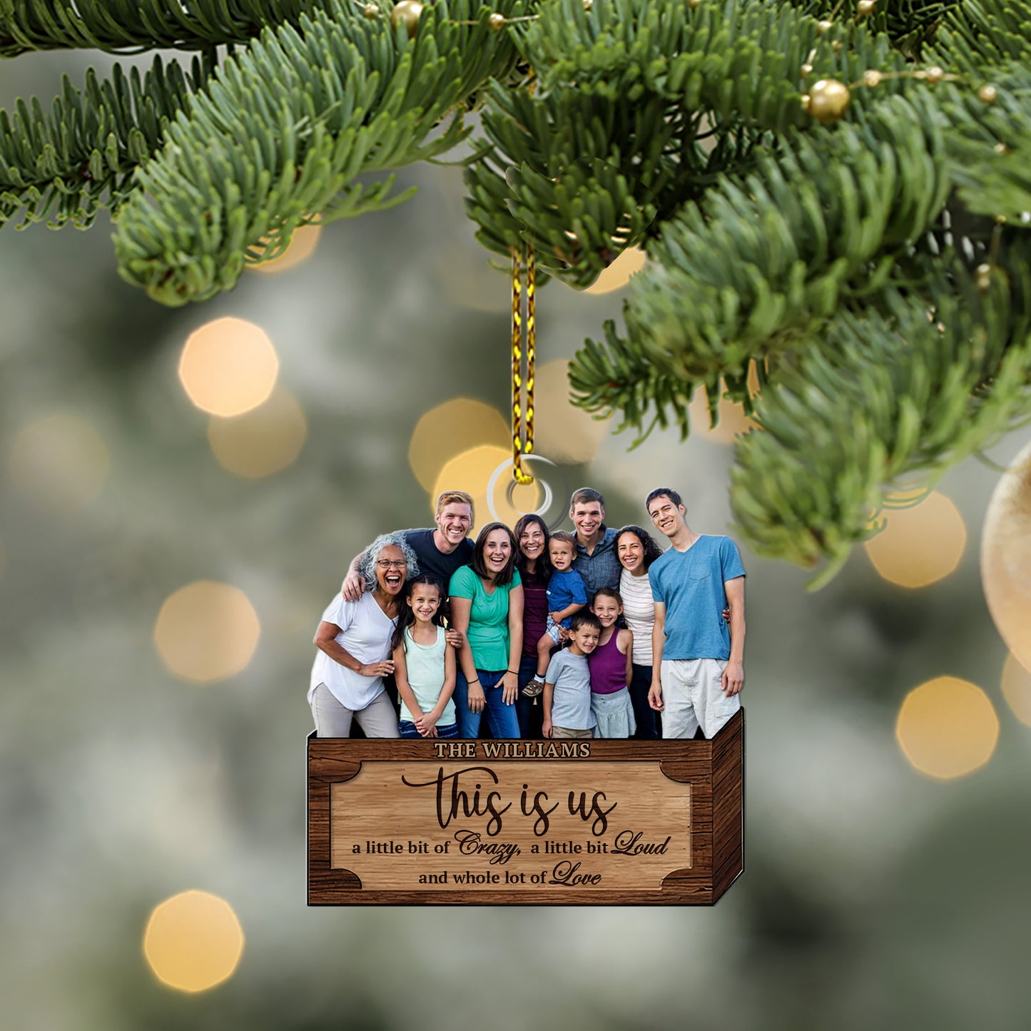 Photo Upload Family - Personalized 1-Side Acrylic Ornament FCACOLETN2314T