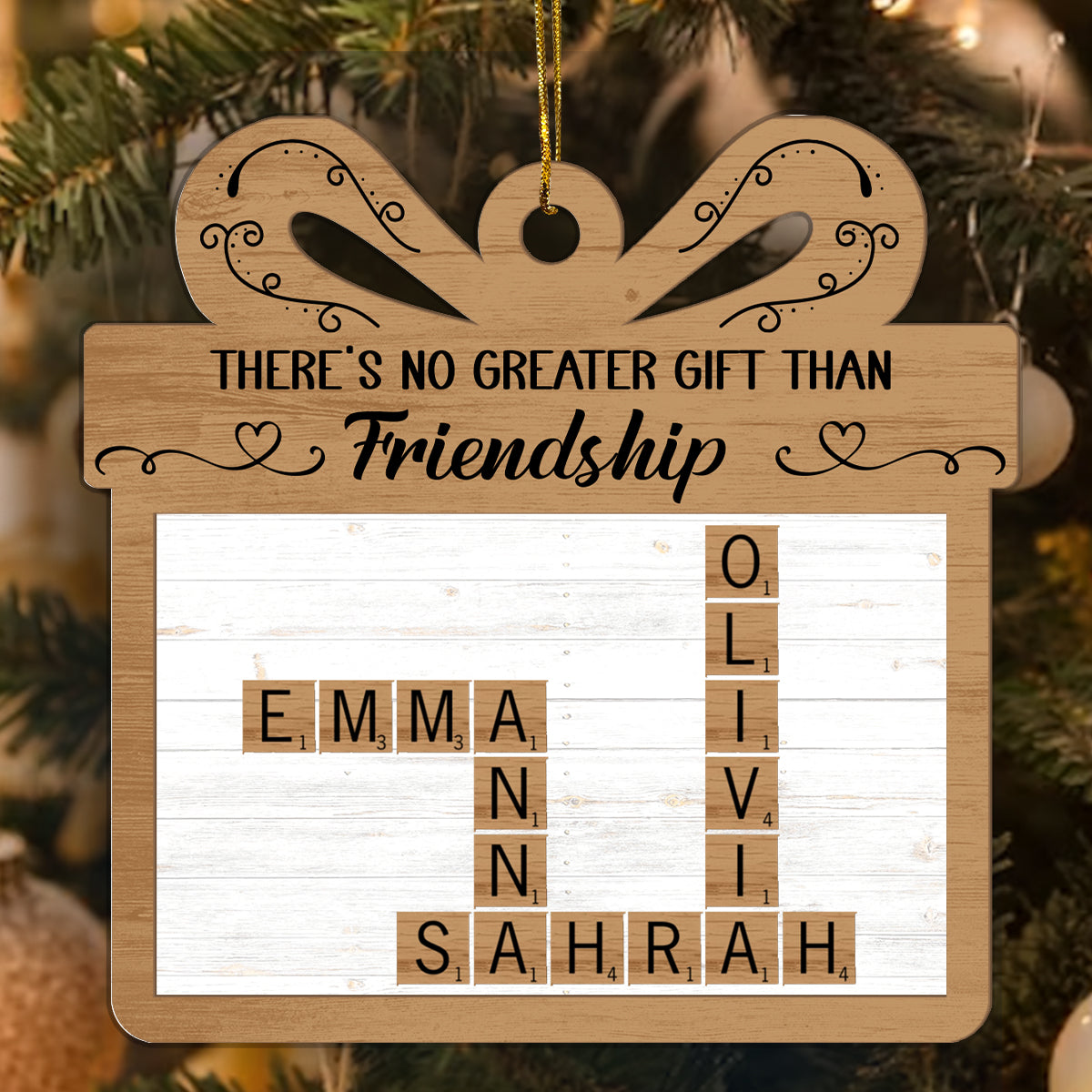 There Is No Greater Gift Than Family, Friends - Personalized Wood & Acrylic Ornament