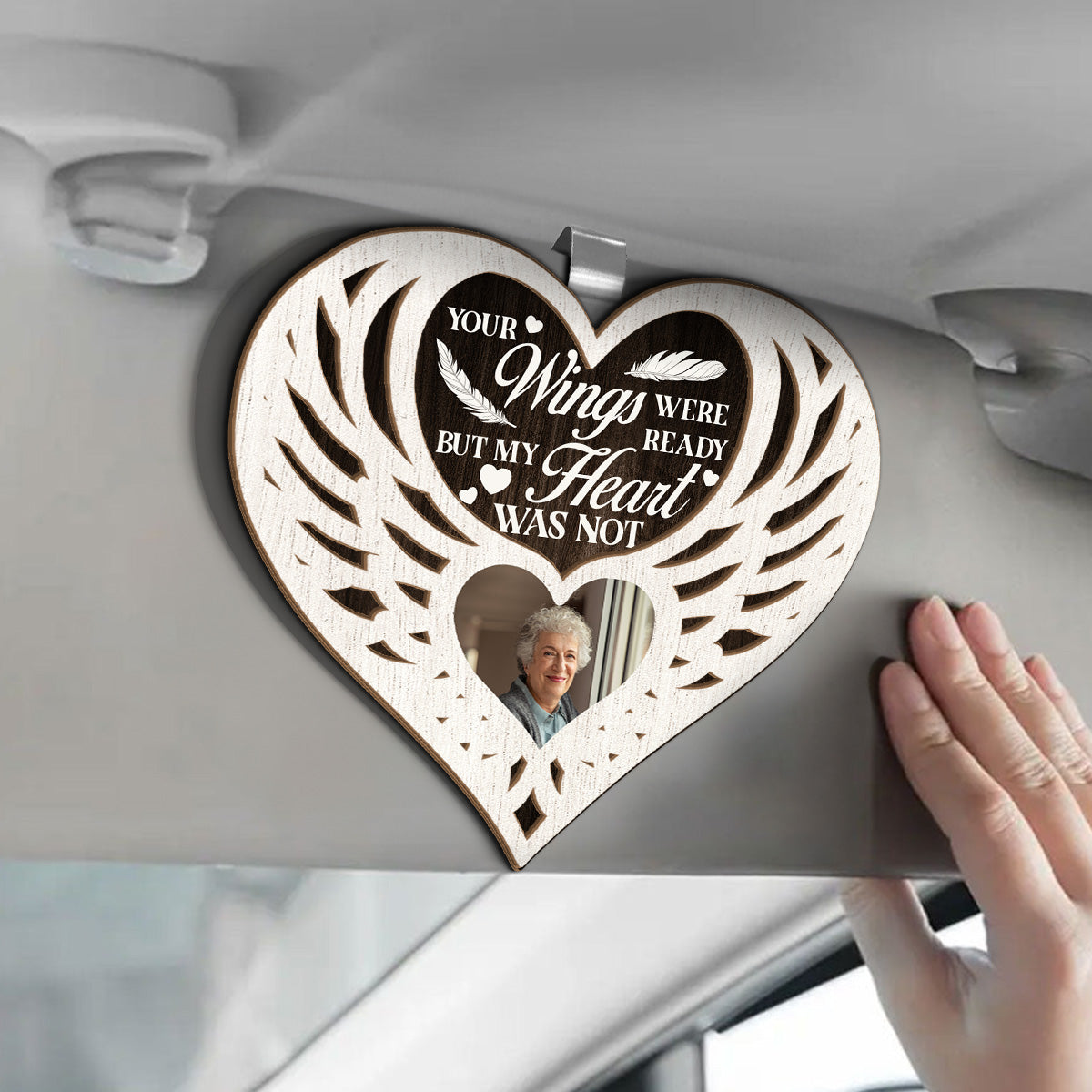 Your Wings Were Ready Memorial - Personalized Car Visor Clip FCCVCLETN2238L