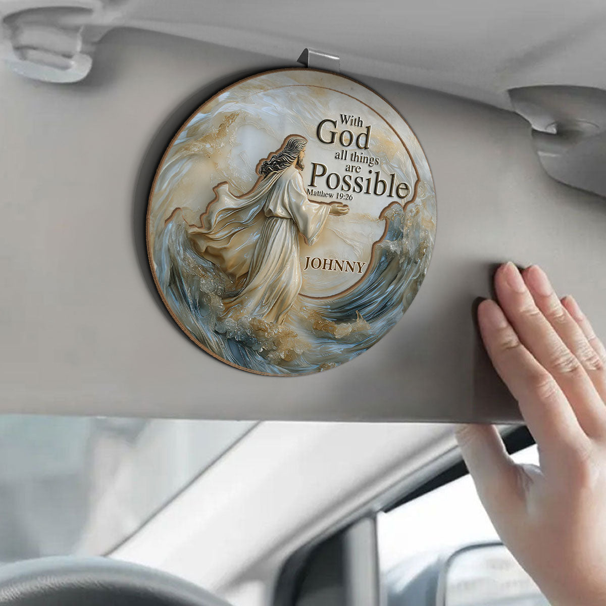 With God All Things Are Possible - Personalized Car Visor Clip