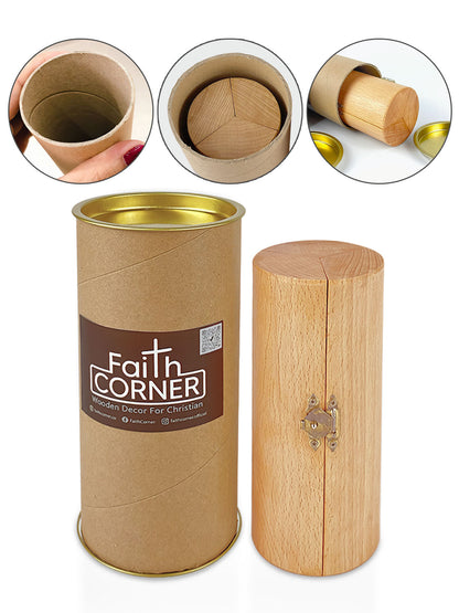Sublime Gracia - Openable Wooden Cylinder Sculpture of Jesus Christ