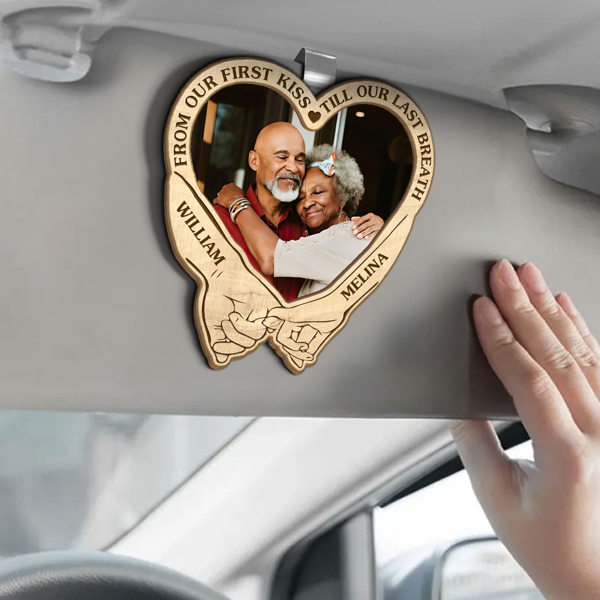 From Our First Kiss Till Our Last Breath - Personalized Car Visor Clip