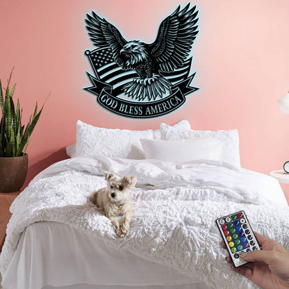 God Bless America -  Metal Wall Art Sign