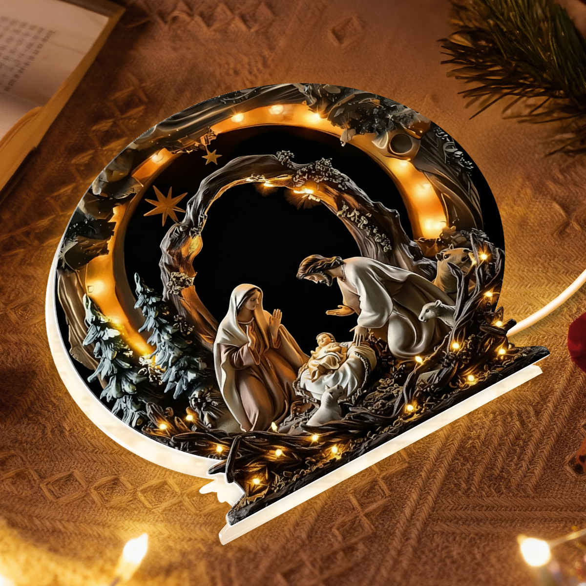 Holy Nativity Scene Christmas -  Light Box