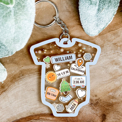 Lovely Baby Information - Personalized Acrylic Keychain