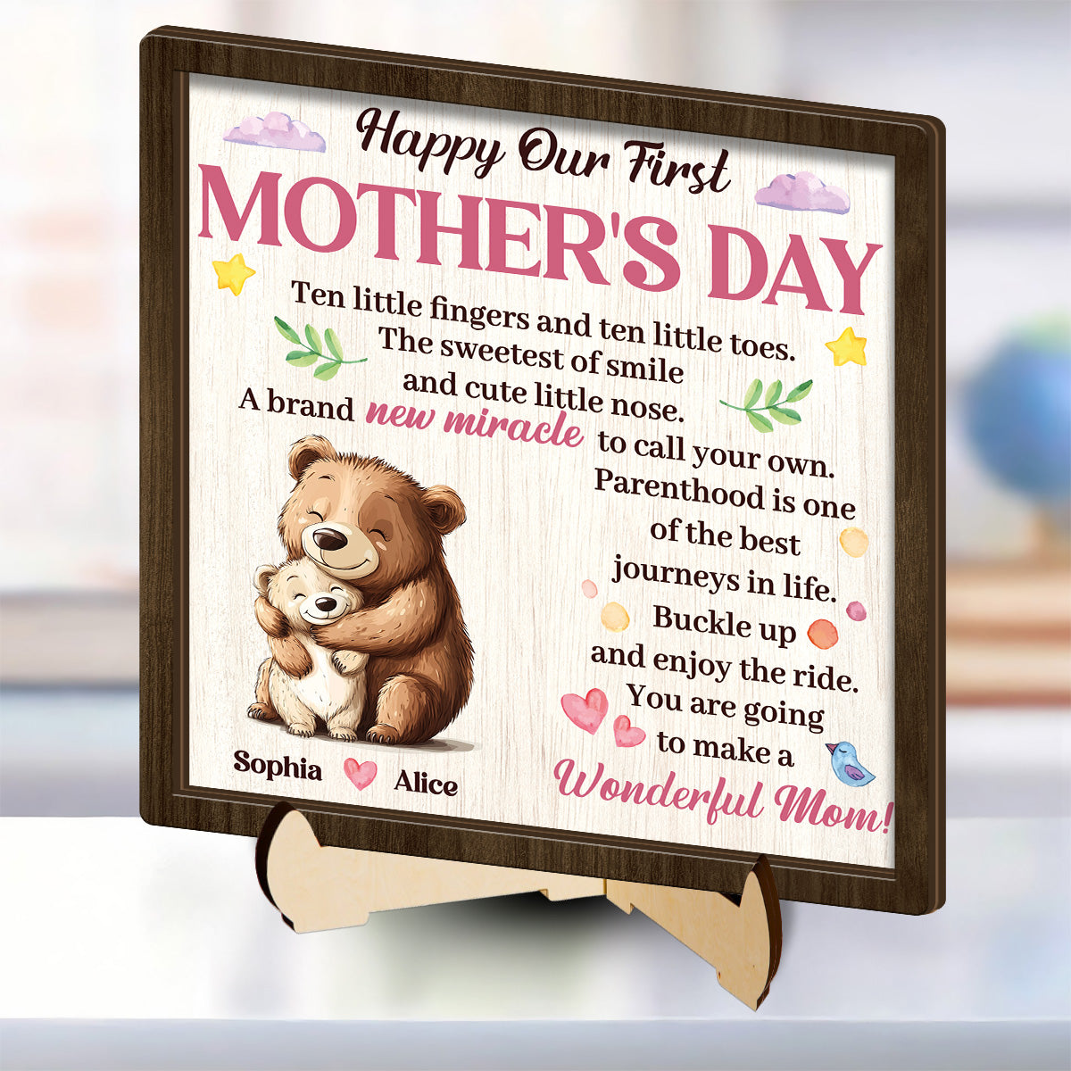 Amazing Mom To Be - Personalized 2-Layered Wooden Plaque