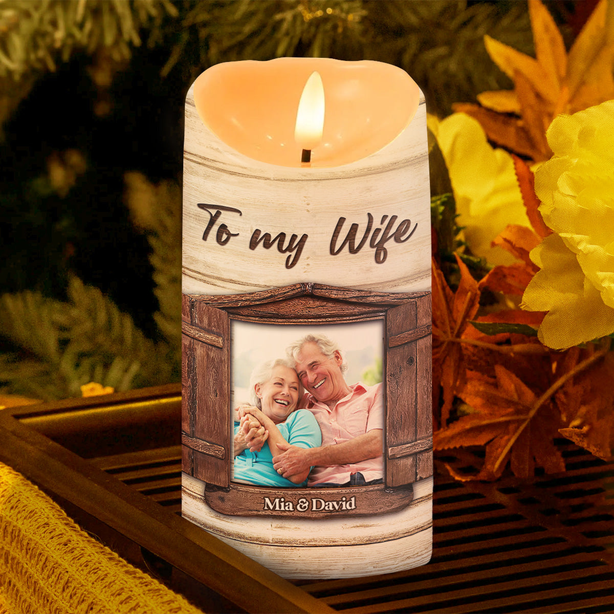 Our Home Ain't No Castle Old Couple - Personalized Flameless LED Candle