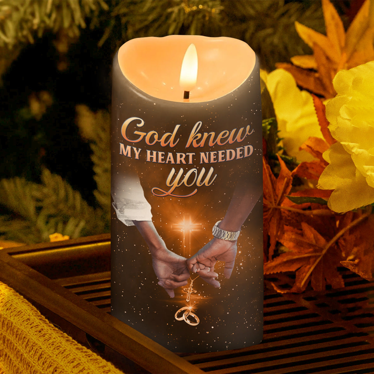 God Knew My Heart Needed You - Personalized Flameless LED Candle