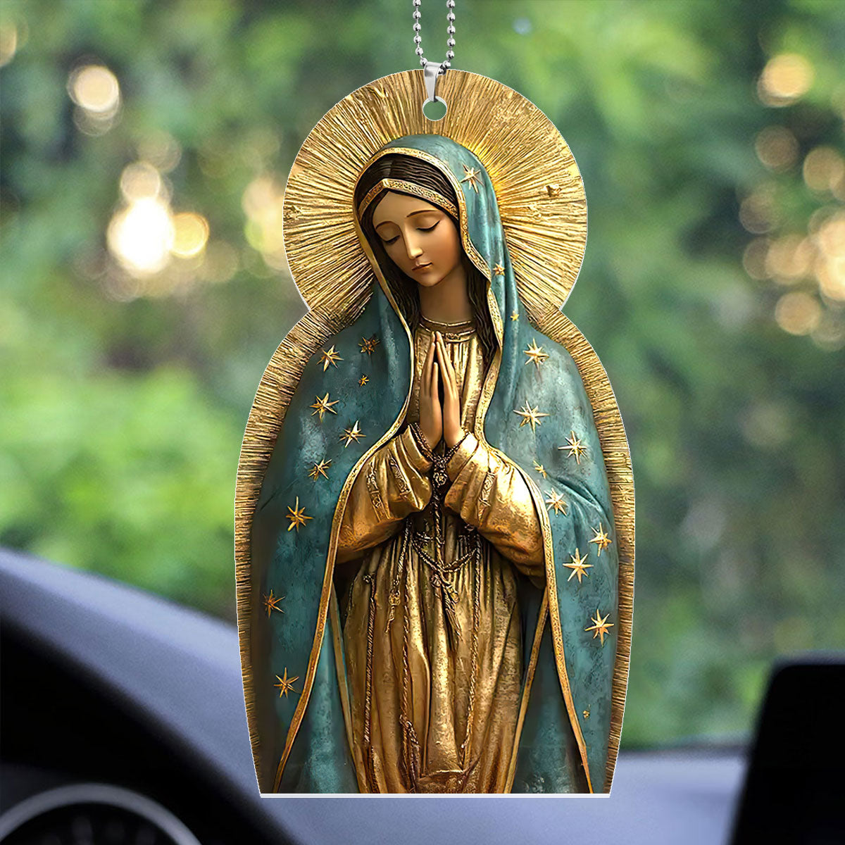 Vintage Style Virgin Mary - 1-Side Car Acrylic Hanging Ornament