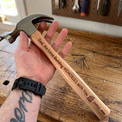We Love Building Memories With You - Personalized Wooden Hammer