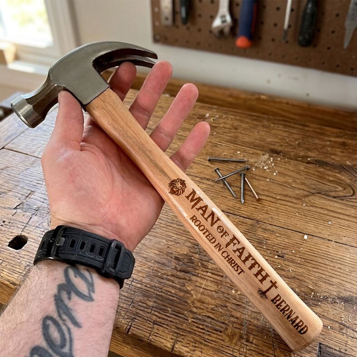 Rooted In Christ - Personalized Wooden Hammer