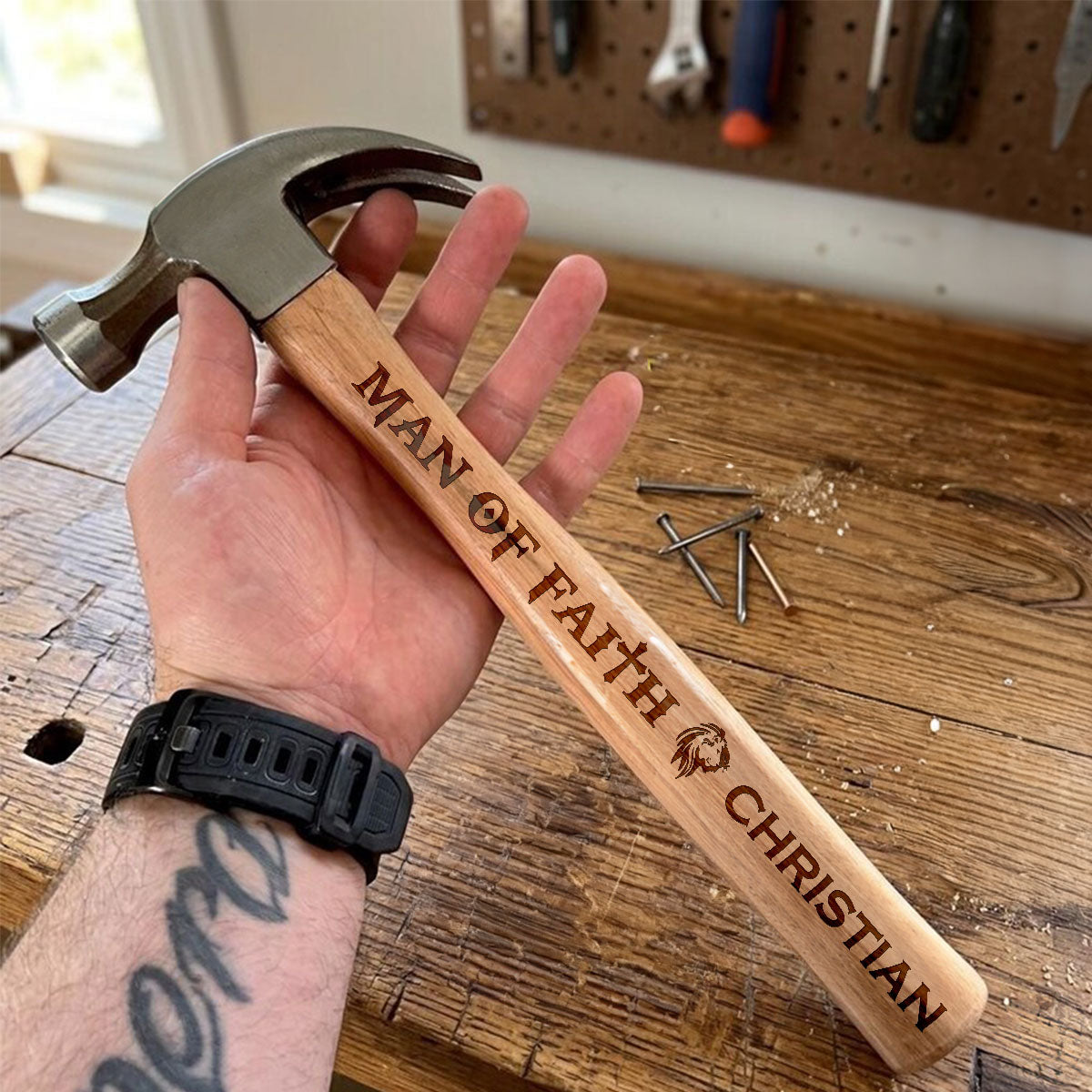 Man Of Faith - Personalized Wooden Hammer